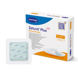 Zetuvit Plus Silicone Border Super Absorbent Dressing Silicone Adhesive 5 X 5 Inch Square, 413902, Pack of 1