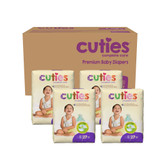Cuties Complete Care Unisex Baby Diaper Size 5 Disposable Heavy Absorbency, CR5001, Case of 4