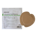 McKesson Foam Dressing 9 X 9 Inch With Border Waterproof Film Backing Silicone Gel Adhesive Sacral Sterile, 4841, Case of 5