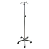 McKesson IV Stand Floor Stand 4 Hooks 5 Legs with Casters, 16-11360, Case of 1