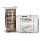 McKesson 2 Layer Compression Bandage System 4 Inch X 7-1/10 Yard / 4 Inch X 6-9/10 Yard Self-adherent Closure Tan / White NonSterile 30 to 40 mmHg, 2006, Kit of 1