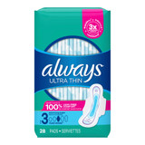 Always Ultra Thin Feminine Pad With Wings Super Absorbency, 03700089907, Pack of 28