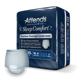 Attends Sleep Comfort Premium Overnight Absorbent Underwear Pull On with Tear Away Seams Adult 2X-Large Unisex Disposable Heavy Absorbency, SCPO50, Bag of 10