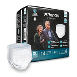 Attends Premier Absorbent Underwear Pull On with Tear Away Seams Adult X-Large Unisex Disposable Heavy Absorbency, ALI-UW40S, Bag of 14