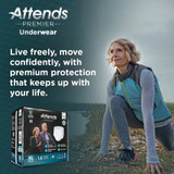 Attends Premier Absorbent Underwear Pull On with Tear Away Seams Adult X-Large Unisex Disposable Heavy Absorbency, ALI-UW40S, Bag of 14