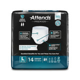 Attends Premier Absorbent Underwear Pull On with Tear Away Seams Adult Large Unisex Disposable Heavy Absorbency, ALI-UW30S, Bag of 14