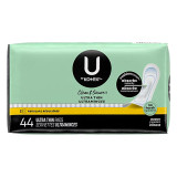 U by Kotex Feminine Pad Ultra Thin Regular Absorbency, 58246, Pack of 44