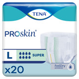 TENA ProSkin Super Incontinence Brief Adult Large Unisex Disposable Heavy Absorbency, 67560, Case of 80
