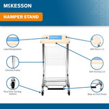 McKesson Hamper Stand Assorted Labels Rectangular Opening 30 to 33 gal. Capacity Foot Pedal Self-Closing Lid, 03-159000A, Pack of 1