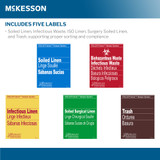 McKesson Hamper Stand Assorted Labels Rectangular Opening 30 to 33 gal. Capacity Foot Pedal Self-Closing Lid, 03-159000A, Pack of 1