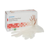 McKesson Exam Glove Medium NonSterile Vinyl Standard Cuff Length Smooth Clear Not Rated, 14-136, Case of 1500