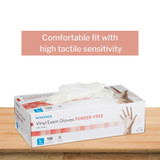 McKesson Exam Glove Large NonSterile Vinyl Standard Cuff Length Smooth Clear Not Rated, 14-118, Case of 1000