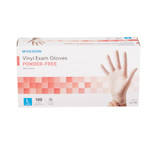 McKesson Exam Glove Large NonSterile Vinyl Standard Cuff Length Smooth Clear Not Rated, 14-118, Case of 1000