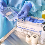 McKesson Confiderm 3.5C Exam Glove Medium NonSterile Nitrile Standard Cuff Length Textured Fingertips Blue Chemo Tested, 14-6976C, Box of 200