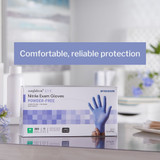 McKesson Confiderm 3.5C Exam Glove Medium NonSterile Nitrile Standard Cuff Length Textured Fingertips Blue Chemo Tested, 14-6976C, Box of 200