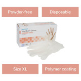 McKesson Exam Glove X-Large NonSterile Vinyl Standard Cuff Length Smooth Clear Not Rated, 14-120, Box of 100