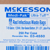 McKesson Biohazard Waste Bag Biohazard Symbol / Infectious Waste 7 to 10 gal. Red 24 X 24 Inch, 03-4550, Case of 250