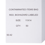 McKesson Biohazard Waste Bag Biohazard Symbol / Infectious Waste 1 to 3 gal. Red 11 X 14 Inch, 03-5042, Box of 50