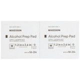 McKesson Alcohol Prep Pad 70% Strength Isopropyl Alcohol Individual Packet Medium Sterile, 58-204, Box of 200