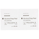 McKesson Alcohol Prep Pad 70% Strength Isopropyl Alcohol Individual Packet Large Sterile, 58-404, Case of 1000