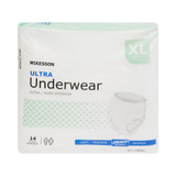 McKesson Ultra Absorbent Underwear Pull On with Tear Away Seams Adult X-Large Unisex Disposable Heavy Absorbency, UWBXL, Case of 4