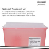 McKesson Prevent Sharps Container Translucent Red Base 10-3/4 H X 10-1/2 W X 4-3/4 D Inch Horizontal Entry 1.25 Gallon, 2262, Pack of 1