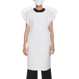 McKesson Patient Exam Gown, One Size Fits Most, Open Back, White, Case of 50
