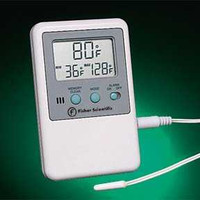 Digital Laboratory Thermometer Fisher Scientific Fahrenheit / Celsius -58 to 158F -50 to 70C Short Epoxy Sensor Battery Operated 15-077-8D Each/1 15-077-8D FISHER SCIENTIFIC 492143_EA