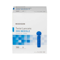 Lancet McKesson Twist Top Lancet Needle 1.8 mm Depth 30 Gauge Twist Top 16-030-100 Box/100 16-030-100 MCK BRAND 730272_BX