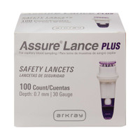 Safety Lancet Assure Lance Plus Fixed Depth Lancet Needle 0.7 mm Depth 30 Gauge Push Button 990130 Case/2400 990130 ARKRAY 962941_CS