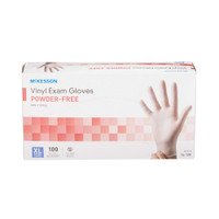 Exam Glove McKesson NonSterile Clear Powder Free Vinyl Ambidextrous Smooth Not Chemo Approved X-Large 14-120 Case/1000 14-120 MCK BRAND 354441_CS
