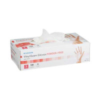 Exam Glove McKesson NonSterile Clear Powder Free Vinyl Ambidextrous Smooth Not Chemo Approved Small 14-114 Box/100 MCK BRAND 354438_BX