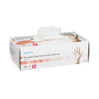 Exam Glove McKesson NonSterile Clear Powder Free Vinyl Ambidextrous Smooth Not Chemo Approved Small 14-134 Box/150 14-134 MCK BRAND 832681_BX