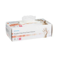 Exam Glove McKesson NonSterile Clear Powder Free Vinyl Ambidextrous Smooth Not Chemo Approved Small 14-134 Case/1500 14-134 MCK BRAND 832681_CS
