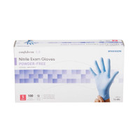 Exam Glove McKesson Confiderm 3.8 NonSterile Blue Powder Free Nitrile Ambidextrous Textured Fingertips Not Chemo Approved Small 14-684 Case/1000 14-684 McKesson Confiderm 921610_CS