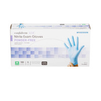 Exam Glove McKesson Confiderm 4.5C NonSterile Blue Powder Free Nitrile Ambidextrous Textured Fingertips Chemo Tested Medium 14-656C Case/1000 14-656C MCK BRAND 921603_CS