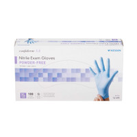 Exam Glove McKesson Confiderm 3.8 NonSterile Blue Powder Free Nitrile Ambidextrous Textured Fingertips Not Chemo Approved X-Large 14-690 Case/1000 McKesson Confiderm 921612_CS