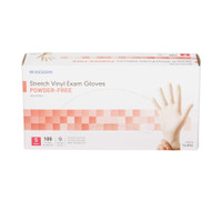 Exam Glove McKesson NonSterile Ivory Powder Free Stretch Vinyl Ambidextrous Smooth Not Chemo Approved Small 14-814 Case/1000 14-814 MCK BRAND 409742_CS