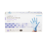 Exam Glove McKesson Confiderm 4.5C NonSterile Blue Powder Free Nitrile Ambidextrous Textured Fingertips Chemo Tested X-Large 14-660C Case/1000 14-660C MCK BRAND 921605_CS