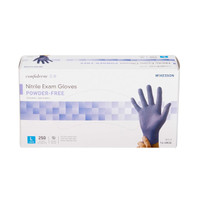 Exam Glove McKesson Confiderm 3.0 NonSterile Blue Powder Free Nitrile Ambidextrous Textured Fingertips Not Chemo Approved Large 14-6N36 Box/250 14-6N36 MCK BRAND 957803_BX