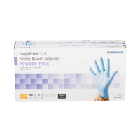 Exam Glove McKesson Confiderm 4.5C NonSterile Blue Powder Free Nitrile Ambidextrous Textured Fingertips Chemo Tested X-Small 14-652C Case/1000 14-652C MCK BRAND 921601_CS