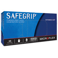 Exam Glove SafeGrip NonSterile Blue Powder Free Latex Ambidextrous Textured Fingertips Not Chemo Approved Medium SG-375-M Case/500 SG-375-M MICROFLEX MEDICAL 306872_CS