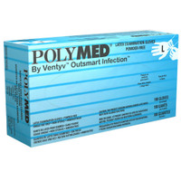 Exam Glove Polymed NonSterile Ivory Powder Free Latex Ambidextrous Fully Textured Not Chemo Approved Large PM104 Box/100 PM104 Polymed 349006_BX