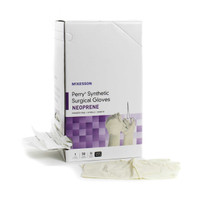 Surgical Glove McKesson Perry Synthetic Surgical Gloves Sterile Cream Powder Free Neoprene 0.20 mm 7.8 mil Smooth Chemo Tested Size 6 20-2660N Case/400 20-2660N MCK BRAND 1044744_CS