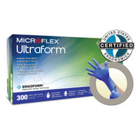 Exam Glove Ultraform NonSterile Blue Powder Free Nitrile Ambidextrous Textured Fingertips Not Chemo Approved X-Large UF-524-XL Box/250 UF-524-XL MICROFLEX MEDICAL 816799_BX