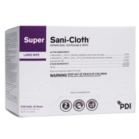 Surface Disinfectant Super Sani-Cloth Premoistened Wipe 50 Count Individual Packet Manual Pull Alcohol Scent H04082 Case/500 H04082 PDI/NICE-PAK 297456_CS