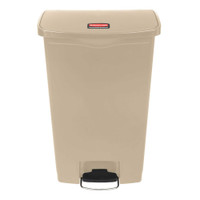 Trash Can Rubbermaid Slim Jim 18 gal. Beige Plastic Step On Rectangular 1883460 Each/1 1883460 SAALFELD REDISTRIBUTION 677962_EA