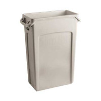Trash Can Rubbermaid Slim Jim 23 gal. Beige LLDPE Rectangular FG354060BEIG Case of 4 FG354060BEIG SAALFELD REDISTRIBUTION 930315_CS