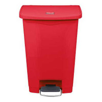 Trash Can Rubbermaid Slim Jim 13 gal. Red Plastic Step On Rectangular 1883566 Each/1 1883566 SAALFELD REDISTRIBUTION 1007556_EA