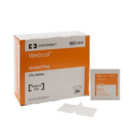 Alcohol Prep Pad Webcol™ 70% Strength Isopropyl Alcohol Individual Packet Medium Sterile 6818- Carton of 200 Webcol™ 191320_CT
